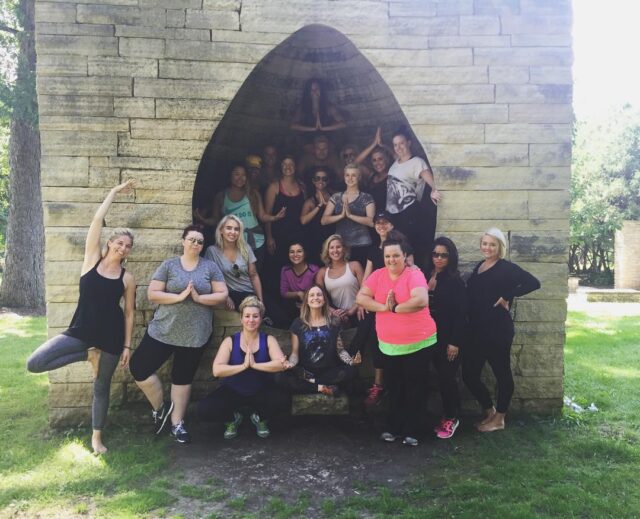 Continuing our day of education with an amazing yoga class taught by dsmhealthyspace Bridget…