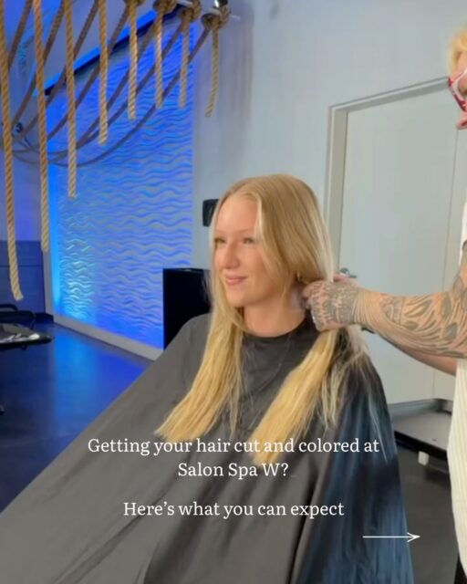 Behind the scenes of a cut + color appointment at Salon Spa W! Different…